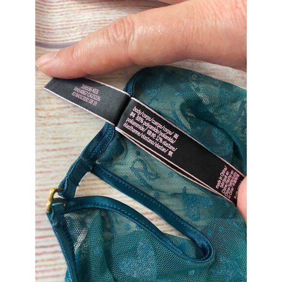 Victoria Secret Sheer Green Mesh Teddy Lingerie - Small - Picture 14 of 15